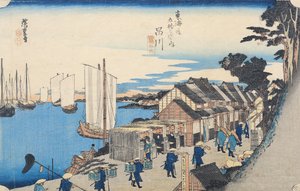 Shinagawa: vertrek van een Daimyo, in latere edities genaamd Zonsopgang, nr.2 uit de serie 